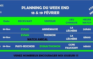 Matchs du week-end (18-19 février)