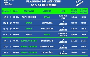 Matchs du week-end (03-04 déc.)