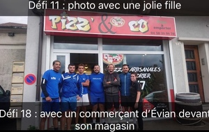 Défi 11 et 18 : photo avec une jolie fille + photo avec un commerçant d'Evian devant son magasin