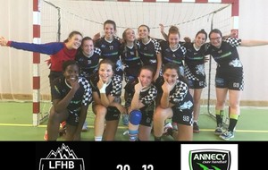 -18 FILLES : victoire 29-13 contre Annecy CSAV Handball