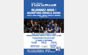 JOURNÉE DÉCOUVERTE: TESTEZ GRATUITEMENT LE HANDBALL